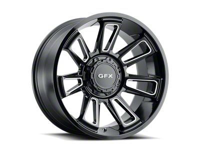 G-FX TR21 Gloss Black Milled Wheel; 18x9; 12mm Offset (18-24 Jeep Wrangler JL)