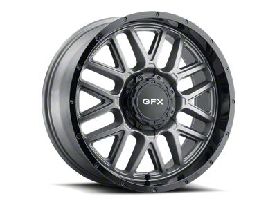 G-FX TM-5 Matte Gray with Matte Black Lip Wheel; 18x9 (07-18 Jeep Wrangler JK)