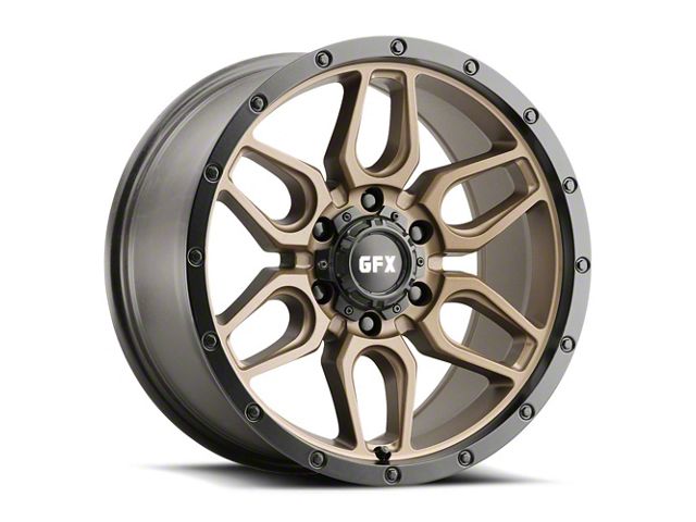 G-FX TR-18 Textured Bronze with Matte Black Lip Wheel; 17x8.5 (18-24 Jeep Wrangler JL)