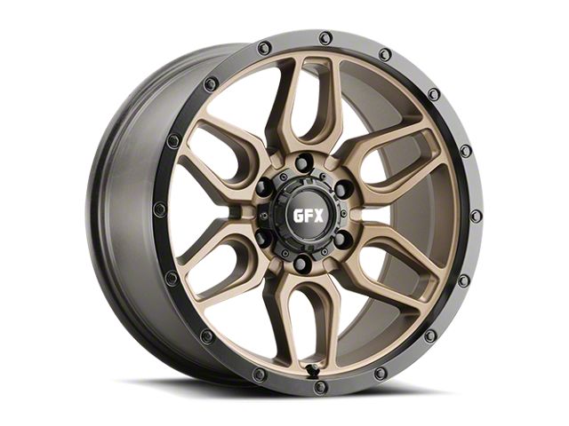 G-FX TR-18 Matte Bronze with Matte Black Lip 6-Lug Wheel; 18x9; 0mm Offset (17-24 Titan)