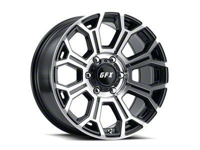 G-FX TR-19 Gloss Black Machined 6-Lug Wheel; 18x9; 12mm Offset (17-24 Titan)