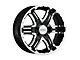 Gear Off-Road Double Pump Gloss Black Machined 6-Lug Wheel; 17x9; 10mm Offset (03-09 4Runner)