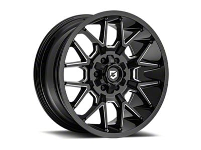 Gear Off-Road 768 Gloss Black Milled 6-Lug Wheel; 20x9; 0mm Offset (04-15 Titan)