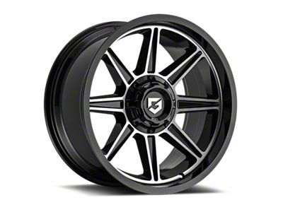 Gear Off-Road 773 Gloss Black Machined 6-Lug Wheel; 20x10; -12mm Offset (04-15 Titan)