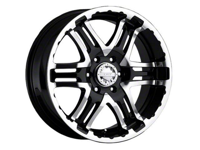 Gear Off-Road Double Pump Gloss Black Machined 6-Lug Wheel; 18x9; 10mm Offset (04-15 Titan)