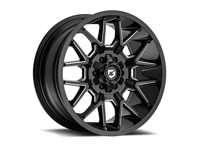 Gear Off-Road 768 Gloss Black Milled 6-Lug Wheel; 20x9; 18mm Offset (2024 Tacoma)