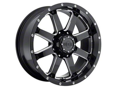 Gear Off-Road Big Block Gloss Black Milled 6-Lug Wheel; 18x9; 18mm Offset (10-24 4Runner)