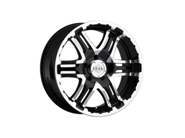 Gear Off-Road Double Pump Gloss Black Machined 6-Lug Wheel; 17x9; 10mm Offset (10-24 4Runner)