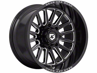 Gear Off-Road Leverage Gloss Black Milled 6-Lug Wheel; 20x12; -44mm Offset (16-23 Tacoma)