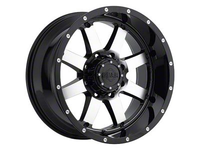 Gear Off-Road Big Block Gloss Black Machined 6-Lug Wheel; 18x9; 18mm Offset (16-24 Titan XD)