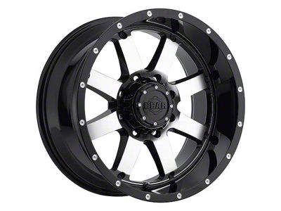 Gear Off-Road Big Block Gloss Black Machined 6-Lug Wheel; 20x10; -19mm Offset (16-24 Titan XD)