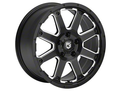 Gear Off-Road Big Block Gloss Black Milled 6-Lug Wheel; 18x9; -12mm Offset (16-24 Titan XD)