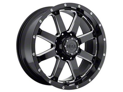 Gear Off-Road Big Block Gloss Black Milled 6-Lug Wheel; 18x9; 18mm Offset (16-24 Titan XD)