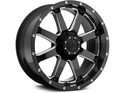 Gear Off-Road Big Block Gloss Black Milled 6-Lug Wheel; 20x9; 0mm Offset (16-24 Titan XD)