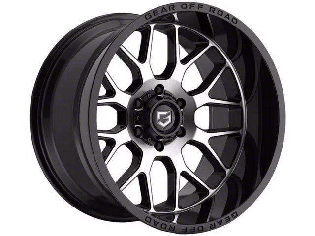 Gear Off-Road Raid Gloss Black Machined 6-Lug Wheel; 20x9; 18mm Offset (16-24 Titan XD)