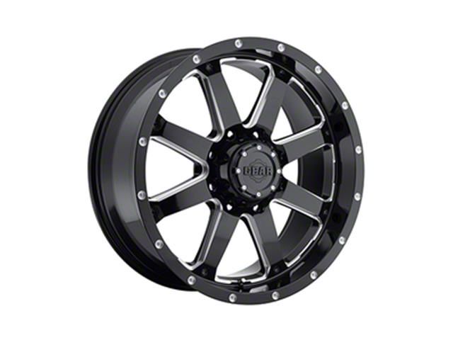 Gear Off-Road Big Block Gloss Black Milled 6-Lug Wheel; 18x9; 18mm Offset (22-24 Tundra)