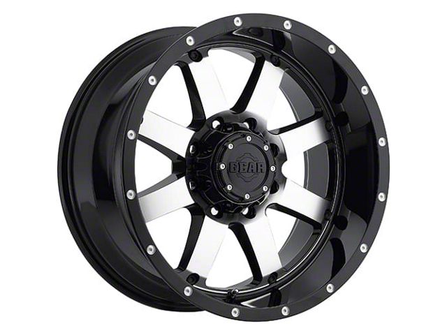 Gear Off-Road Big Block Gloss Black Machined 6-Lug Wheel; 20x9; 0mm Offset (22-24 Tundra)