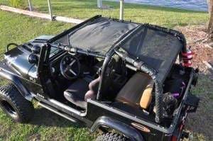 Rough Country Jeep Wrangler Mesh Bikini Top Plus - Black 85106 (92-06 Jeep Wrangler  YJ u0026 TJ)