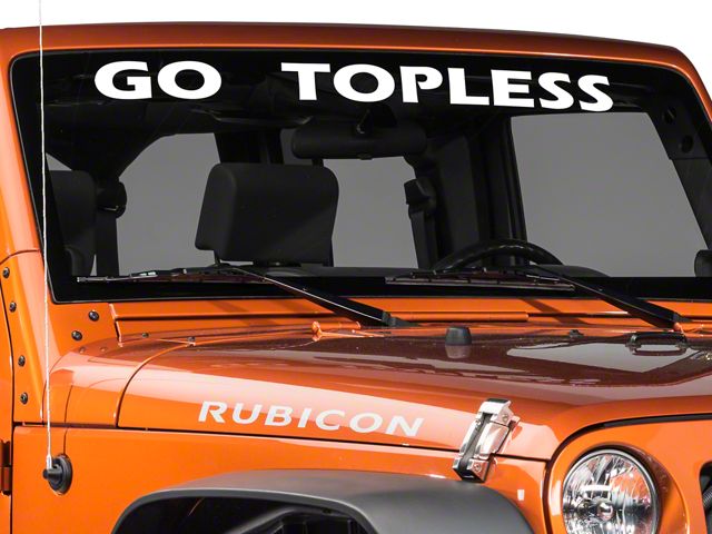 SEC10 Go Topless Windshield Banner; White (20-24 Jeep Gladiator JT)