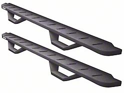 Go Rhino RB10 Running Boards with Drop Steps; Protective Bedliner Coating (05-24 Frontier Crew Cab)