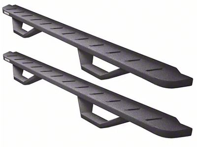 Go Rhino RB10 Running Boards with Drop Steps; Textured Black (05-24 Frontier Crew Cab)