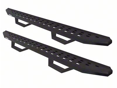 Go Rhino RB20 Running Boards with Drop Steps; Textured Black (05-24 Frontier Crew Cab)