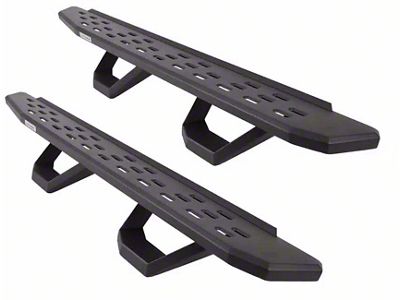 Go Rhino RB30 Running Boards with Drop Steps; Textured Black (05-24 Frontier Crew Cab)