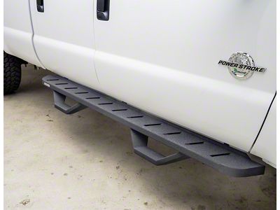 Go Rhino RB10 Running Boards with Drop Steps; Textured Black (07-21 Tundra Double Cab)