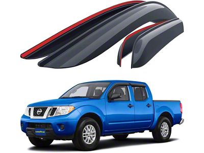 Goodyear Car Accessories Shatterproof Tape-On Window Deflectors (05-21 Frontier Crew Cab)