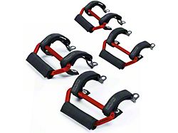 GPCA GP-Grip AIR Front and Rear Seat Grab Handles; Red (24-25 Jeep Wrangler JL 4-Door w/o Sky One-Touch Power Top)