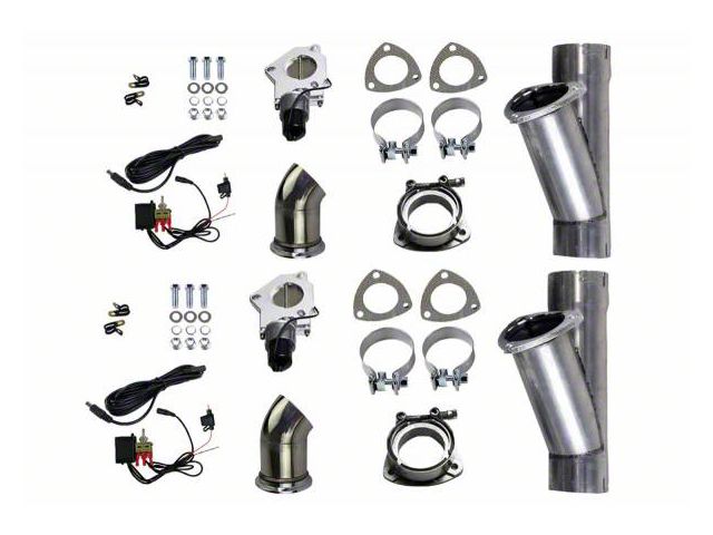 Granatelli Motor Sports Electronic Exhaust Cutout Dual System; 2.25-Inch Aluminized Steel (Universal; Some Adaptation May Be Required)