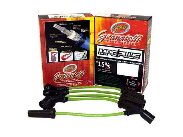 Granatelli Motor Sports MPG Spark Plug Wires; Green (93-98 V8 Jeep Grand Cherokee ZJ)