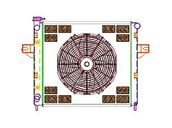 Griffin Radiators ComboUnit CrossFlow Radiator; 1-Row (99-04 4.0L Jeep Grand Cherokee WJ)