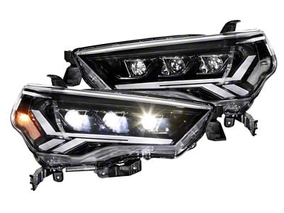 GTR Lighting Carbide LED Headlights with Clear Side Markers; Black Housing; Clear Lens (14-20 4Runner)