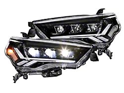 GTR Lighting Carbide LED Headlights with Amber Side Markers; Black Housing; Clear Lens (21-24 4Runner w/ Factory LED Low/Halogen High Beam Headlights)