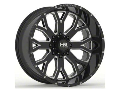 Hardrock Offroad Slammer Xposed Gloss Black Milled 6-Lug Wheel; 20x12; -44mm Offset (10-24 4Runner)