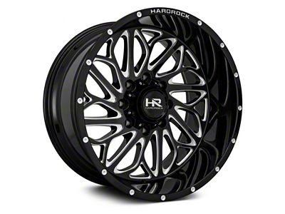 Hardrock Offroad BlackTop Xposed Gloss Black Milled 6-Lug Wheel; 20x12; -44mm Offset (03-09 4Runner)