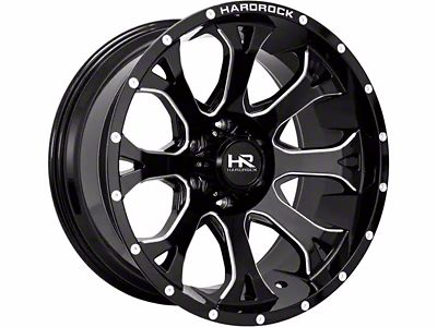 Hardrock Offroad BloodShot Xposed Gloss Black Milled 6-Lug Wheel; 22x12; -51mm Offset (04-15 Titan)