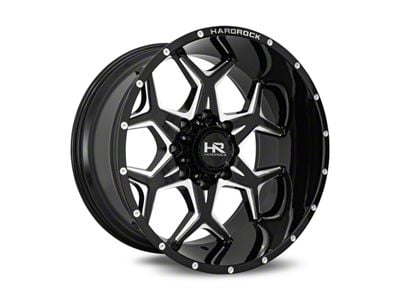 Hardrock Offroad Reckless Xposed Gloss Black Milled 6-Lug Wheel; 22x12; -51mm Offset (05-15 Tacoma)