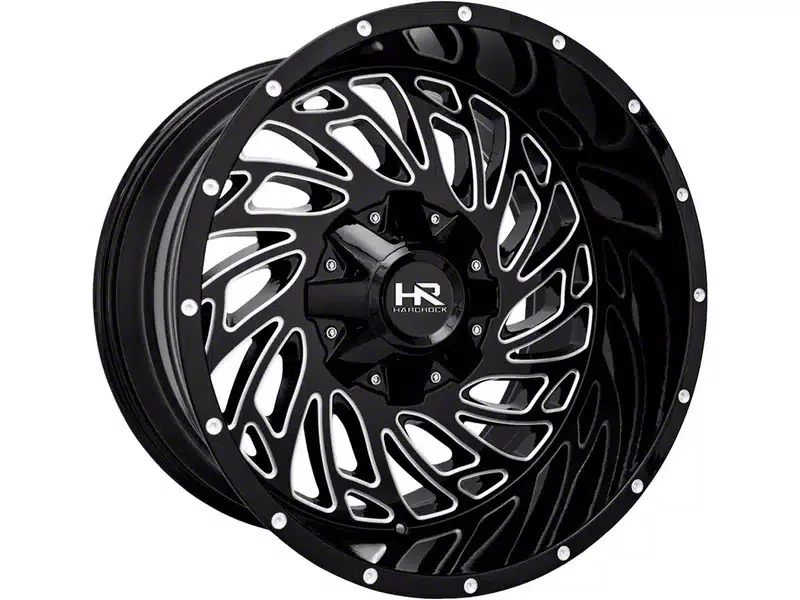 Hardrock Offroad Attack Gloss Black Milled 6Lug Wheel; 20x10