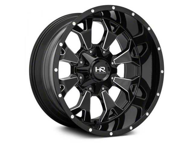 Hardrock Offroad Devastator Gloss Black Milled 6-Lug Wheel; 22x10; -25mm Offset (2024 Tacoma)