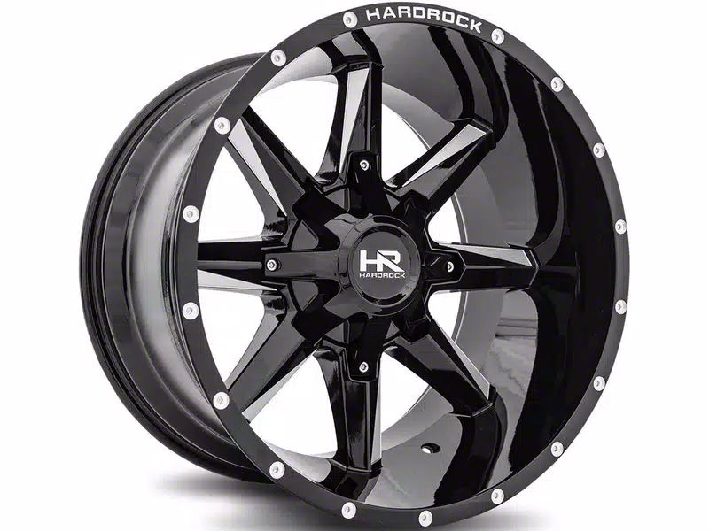 Hardrock Offroad Tacoma Hardcore Gloss Black Milled 6-Lug Wheel; 20x10 ...