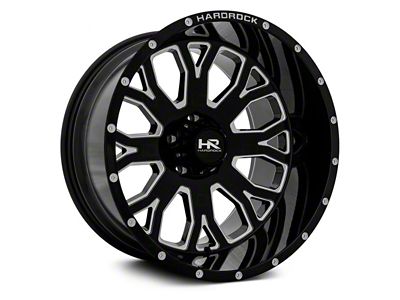 Hardrock Offroad Slammer Xposed Gloss Black Milled 6-Lug Wheel; 24x12; -44mm Offset (2024 Tacoma)
