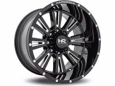 Hardrock Offroad Spine Xposed Gloss Black Milled 6-Lug Wheel; 20x12; -44mm Offset (2024 Tacoma)