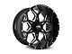 Hardrock Offroad Reckless Xposed Gloss Black Milled 6-Lug Wheel; 22x12; -51mm Offset (10-24 4Runner)