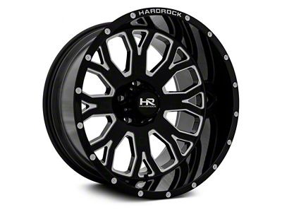 Hardrock Offroad Slammer Xposed Gloss Black Milled 6-Lug Wheel; 24x12; -44mm Offset (10-24 4Runner)