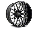 Hardrock Offroad Affliction Gloss Black Milled 6-Lug Wheel; 20x12; -44mm Offset (21-24 Bronco, Excluding Raptor)