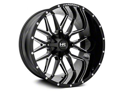 Hardrock Offroad Affliction Gloss Black Milled 6-Lug Wheel; 24x14; -76mm Offset (22-24 Bronco Raptor)