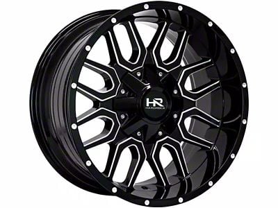 Hardrock Offroad Commander Gloss Black Milled 6-Lug Wheel; 20x10; -19mm Offset (21-24 Bronco, Excluding Raptor)