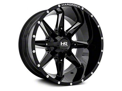 Hardrock Offroad Hardcore Gloss Black Milled 6-Lug Wheel; 20x12; -44mm Offset (21-24 Bronco, Excluding Raptor)